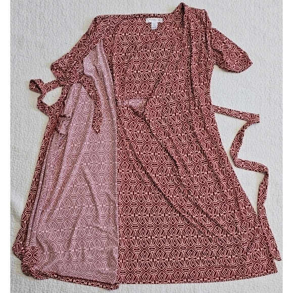 Motherhood Maternity - Red & Pink Wrap Dress - Picture 4 of 7